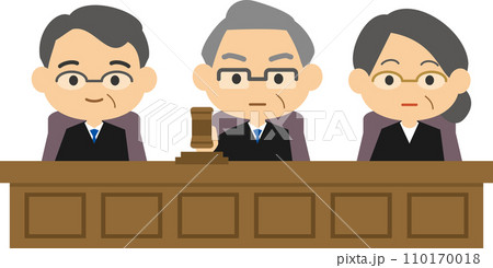 判決を言い渡す裁判長のイメージイラスト 110170018