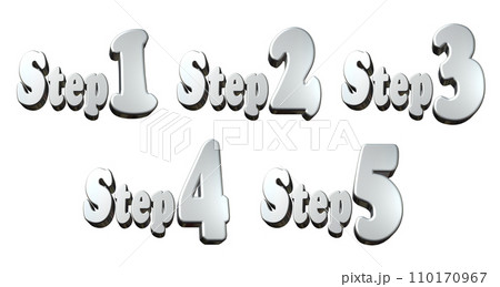 3DCG文字［Step1/Step2/Step3/Step4/Step5］シルバー,銀 110170967