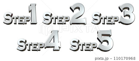 3DCG文字［Step1/Step2/Step3/Step4/Step5］シルバー,銀 110170968