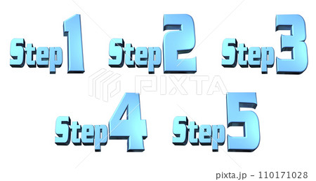 3DCG文字［Step1/Step2/Step3/Step4/Step5］ブルー,青 110171028