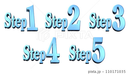 3DCG文字［Step1/Step2/Step3/Step4/Step5］ブルー,青 110171035