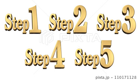 3DCG文字［Step1/Step2/Step3/Step4/Step5］ゴールド,金 110171128