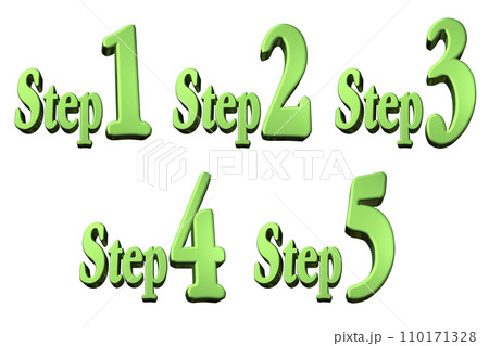 3DCG文字［Step1/Step2/Step3/Step4/Step5］グリーン,緑 110171328