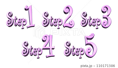 3DCG文字［Step1/Step2/Step3/Step4/Step5］パープル,紫 110171386