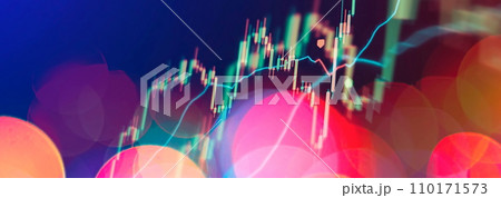 market investment trading. Financial chart with up trend line graph. Wealth management with risk diversification concept. 110171573