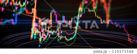 market investment trading. Financial chart with up trend line graph. Wealth management with risk diversification concept. 110171588