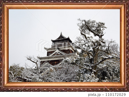 広島城雪景色 広島城雪景色 110172029