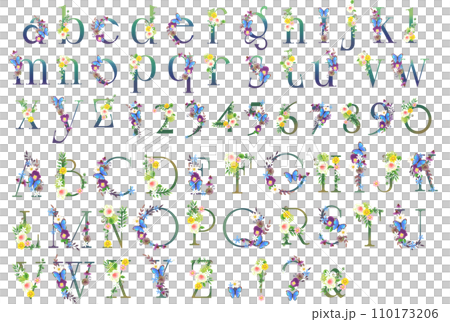 冷色花字（字母、數字） 110173206