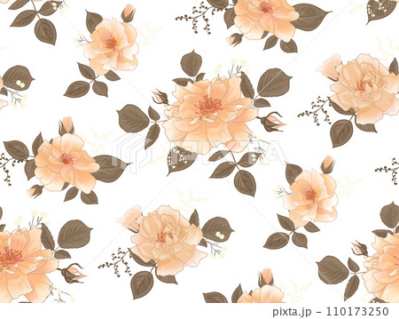 Seamless floral pattern for women with roses for surface design 110173250