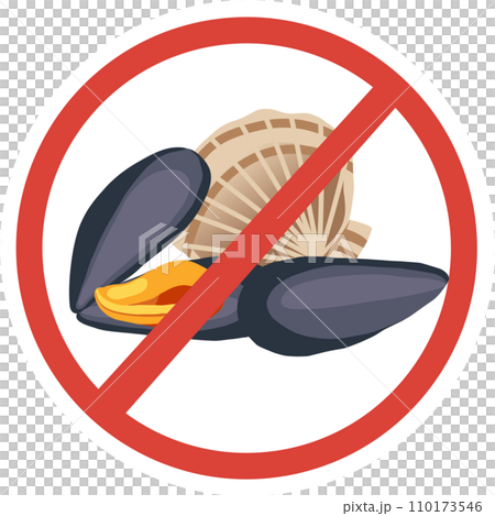 No shell. Food Allergy Icon. seafood Allergy Sensitivity No shell. Food Allergy Icon. seafood Allergy Sensitivity 110173546