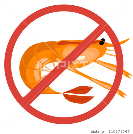 No shrimp. Food Allergy Icon. Allergy Sensitivity No shrimp. Food Allergy Icon. Allergy Sensitivity 110173547