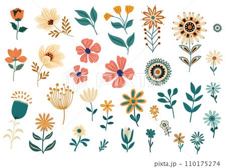 Vibrant floral vector set. Vibrant floral vector set. 110175274