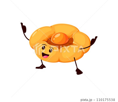 Cartoon funny khachapuri bread and bakery character. Isolated vector golden, bubbly pastry personage filled with egg, invites in a delectable adventure in the culinary world, that entices taste buds Cartoon funny khachapuri bread and bakery character. Isolated vector golden, bubbly pastry personage filled with egg, invites in a delectable adventure in the culinary world, that entices taste buds 110175538