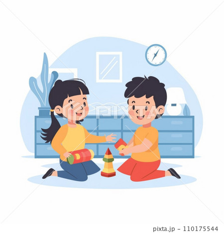 Little Children Playing With Toys Little Children Playing With Toys 110175544
