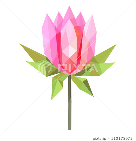 Geometric polygonal flower art. 110175973