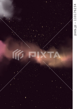 Pink gas cloud trail in space. Pink gas cloud trail in space. 110176234