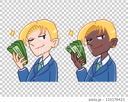 帥氣有錢人插畫（上半身） 110176423