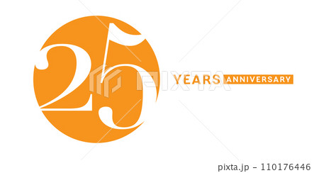 25 years anniversary vector icon, logo. Isolated elegant design with number 110176446