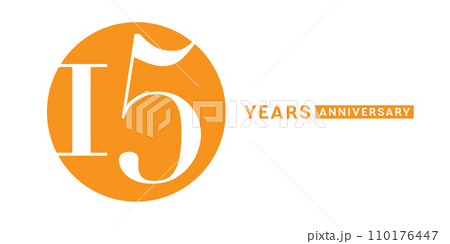 15 years anniversary vector icon, logo. Isolated elegant design with number 110176447