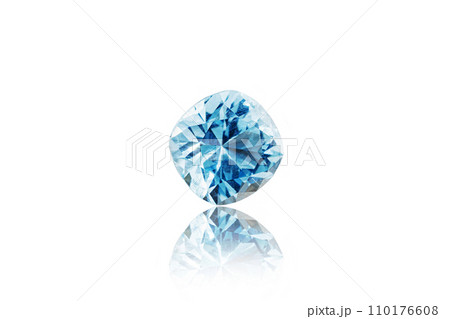 macro stone mineral faceted aquamarine on a white background 110176608