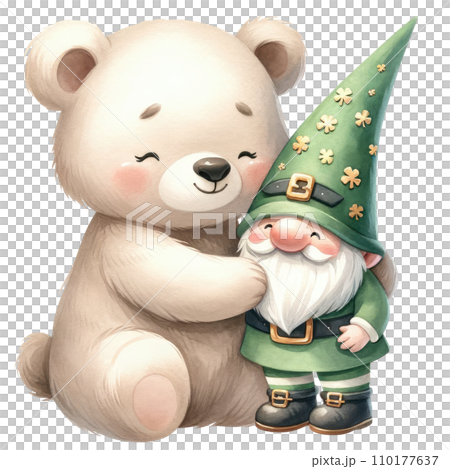 Teddy bear in a green jacket and a hat for St Patricks Day Teddy bear in a green jacket and a hat for St Patricks Day 110177637