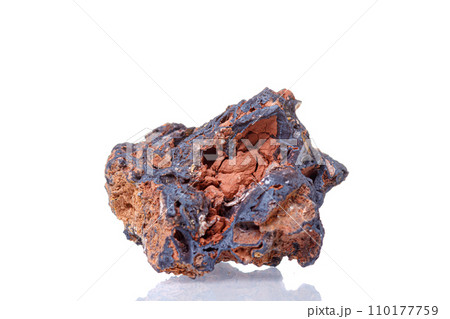 macro mineral stone Goethite on a white background macro mineral stone Goethite on a white background 110177759
