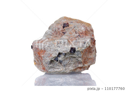 macro mineral stone Magnetite on a white background macro mineral stone Magnetite on a white background 110177760