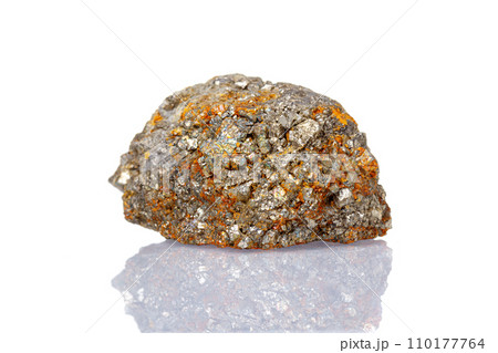macro mineral stone Arsenopyrite on a white background 110177764