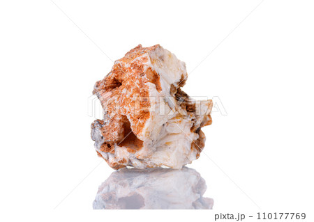 macro mineral stone Cerussite on a white background 110177769