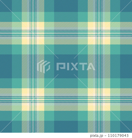 Kind vector texture background, printing check textile pattern. Event tartan plaid fabric seamless in cyan and teal colors. Kind vector texture background, printing check textile pattern. Event tartan plaid fabric seamless in cyan and teal colors. 110179043