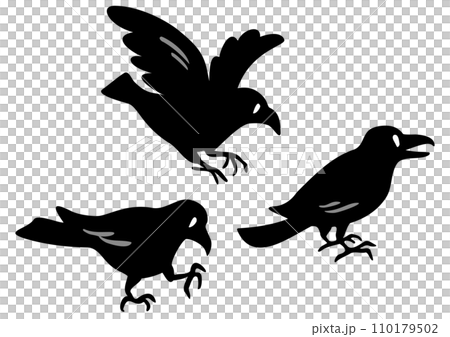 3隻烏鴉。等距圖。 110179502