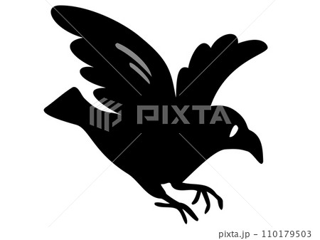 1羽のカラス。アイソメトリック図。 1羽のカラス。アイソメトリック図。 110179503