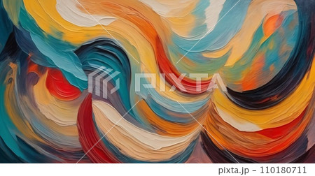Oil paint drawing. Abstract colored background. Abstraction in the style of impressionism. Modern surrealist painting. Good as a poster for wall decor. Surreal design. 110180711