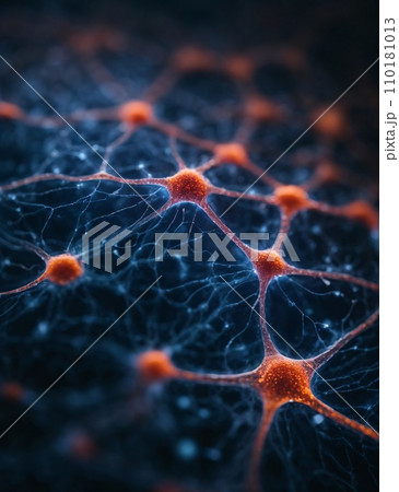 A neuron net inside of brain, shimmering with a vibrant rainbow of colors 110181013