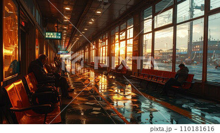 Sunset Serenade Tranquil Layover with Reflective Glass Sunset Serenade Tranquil Layover with Reflective Glass 110181616