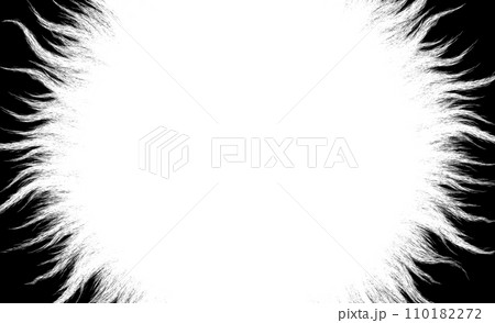 フレーム　髪の毛　モノクロ　背景 110182272