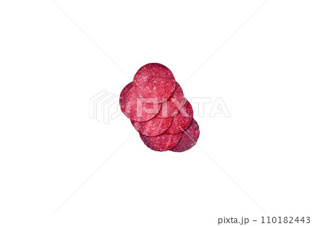 Delicious smoked salami sausage with salt, spices and herbs Delicious smoked salami sausage with salt, spices and herbs 110182443