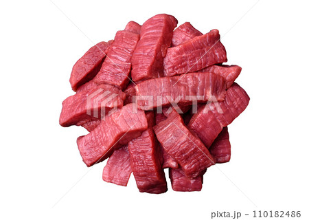 Juicy fresh raw beef meat with salt, spices and herbs 110182486