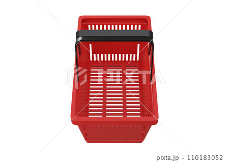 Plastic shopping basket. Isolated supermarket shopping cart. Plastic shopping basket. Isolated supermarket shopping cart. 110183052