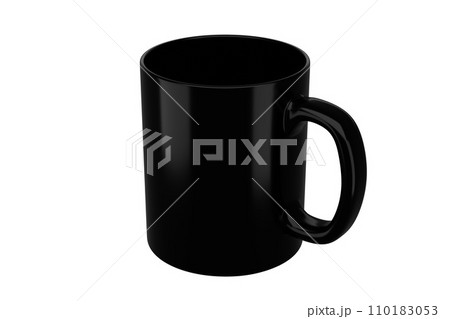 11oz black mug on isolated background. 110183053