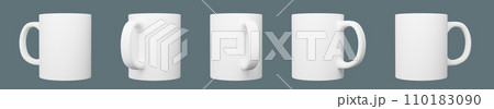 11oz white mugs on isolated background. 11oz white mugs on isolated background. 110183090
