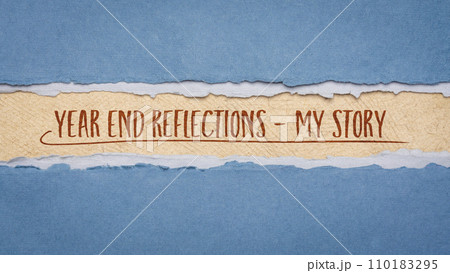 year end reflections - my story, paper web banner, personal experience review 110183295