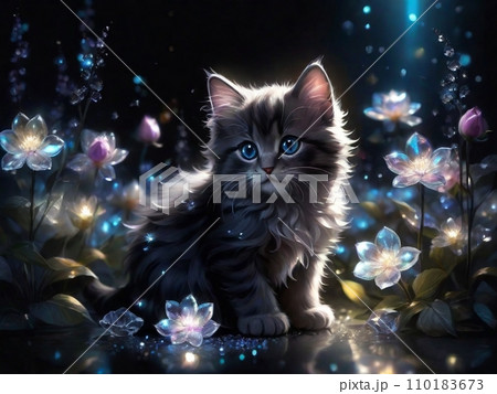 キラキラと輝く猫 キラキラと輝く猫 110183673