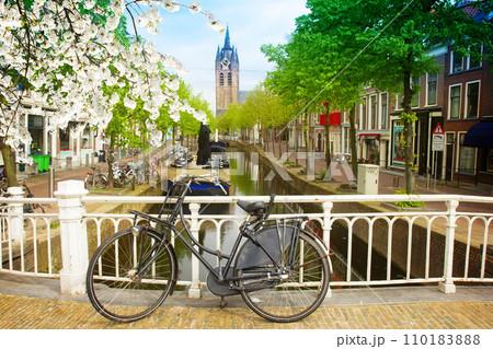 old town of Delft in spring, Holland 110183888