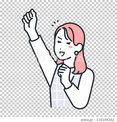 喜ぶおしゃれな若い女性のシンプルなベクターイラスト素材 喜ぶおしゃれな若い女性のシンプルなベクターイラスト素材 110184282