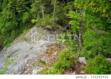大無間山の登山道崩落地 大無間山の登山道崩落地 110185410