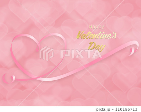 赤いリボンの背景にハートのイラスト 赤いリボンの背景にハートのイラスト 110186713