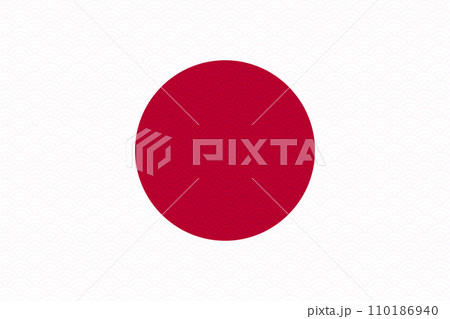 japanese flag with japanese pattern on red colour and white 110186940