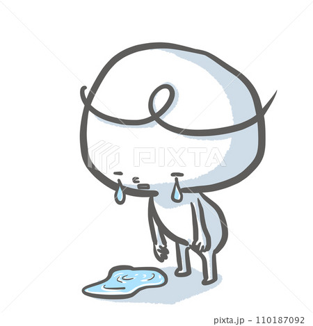 しょんぼり涙する白い人 110187092