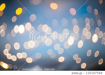 Blur or bokeh abstract lot of lighting at night background. Out of focus dreamy busy night life effect. 110187569